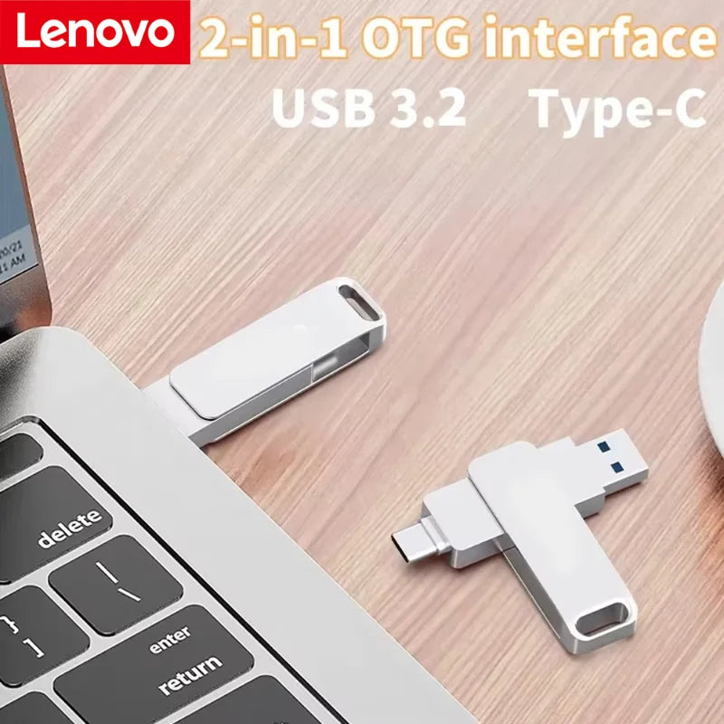 Lenovo USB 3.2 Flash Drives High Speed Transfer 16TB Metal Pendrive Memory Card Pendrive Flash Disk Memoria Waterproof Stick