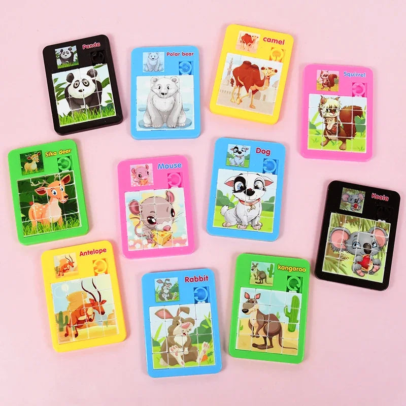 10-50 Pcs Fun Cartoon Jigsaw Animal Puzzles Game Kids Educational Toy Birthday Party Guest Treat Gift Favors Pinata Filler Prize