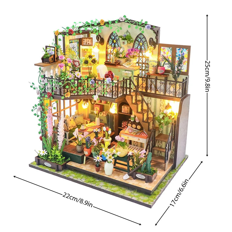 DIY Mini Dollhouse Wooden Small House 3D Puzzle Assemble Building Model Home Bedroom Decoration With Furniture Doll House Gifts