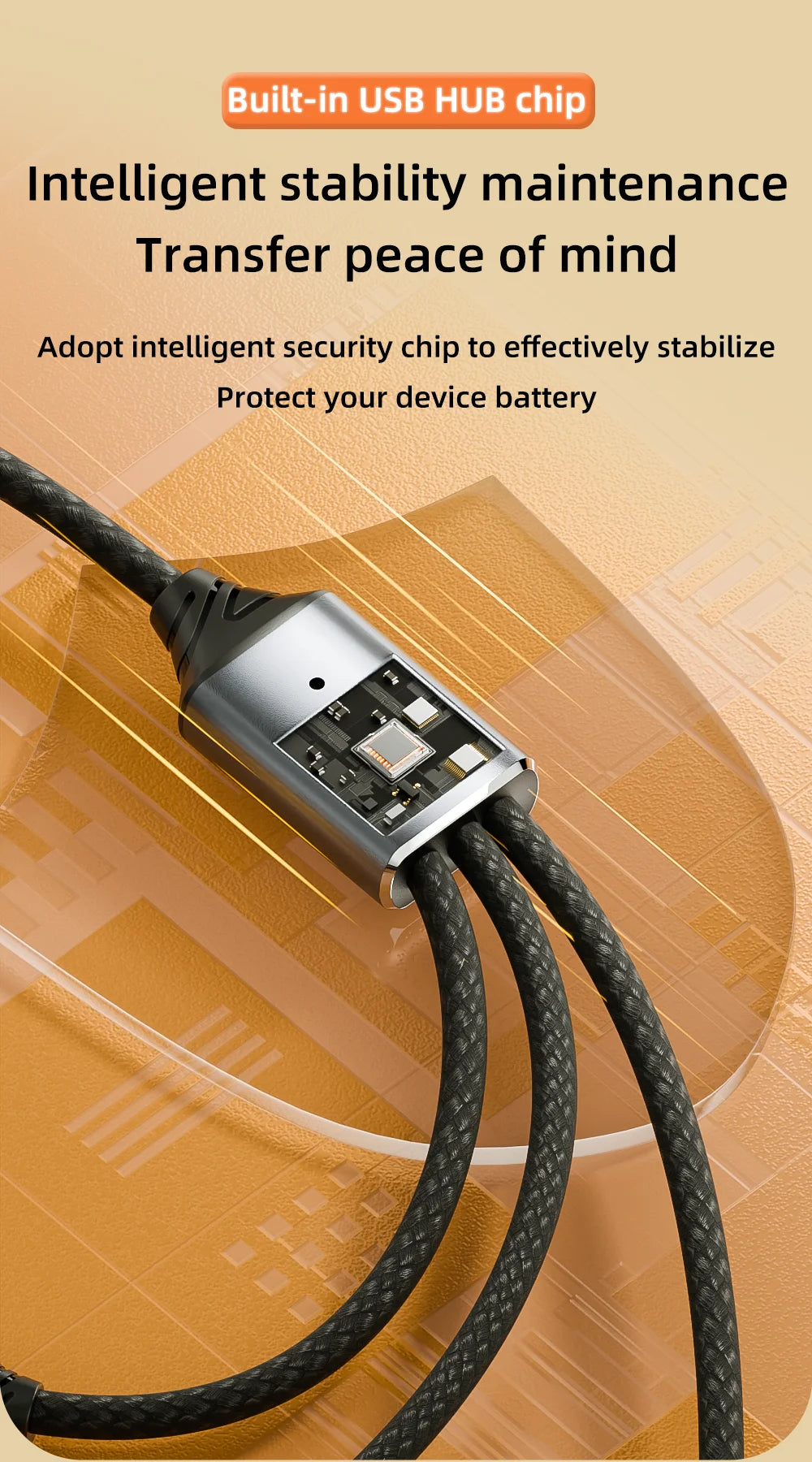 3 in 1 USB A & Type C Splitter HUB Expansion Cable Multi Port Expander OTG Adapter Fast Charging Data Sync for Phone Tablet
