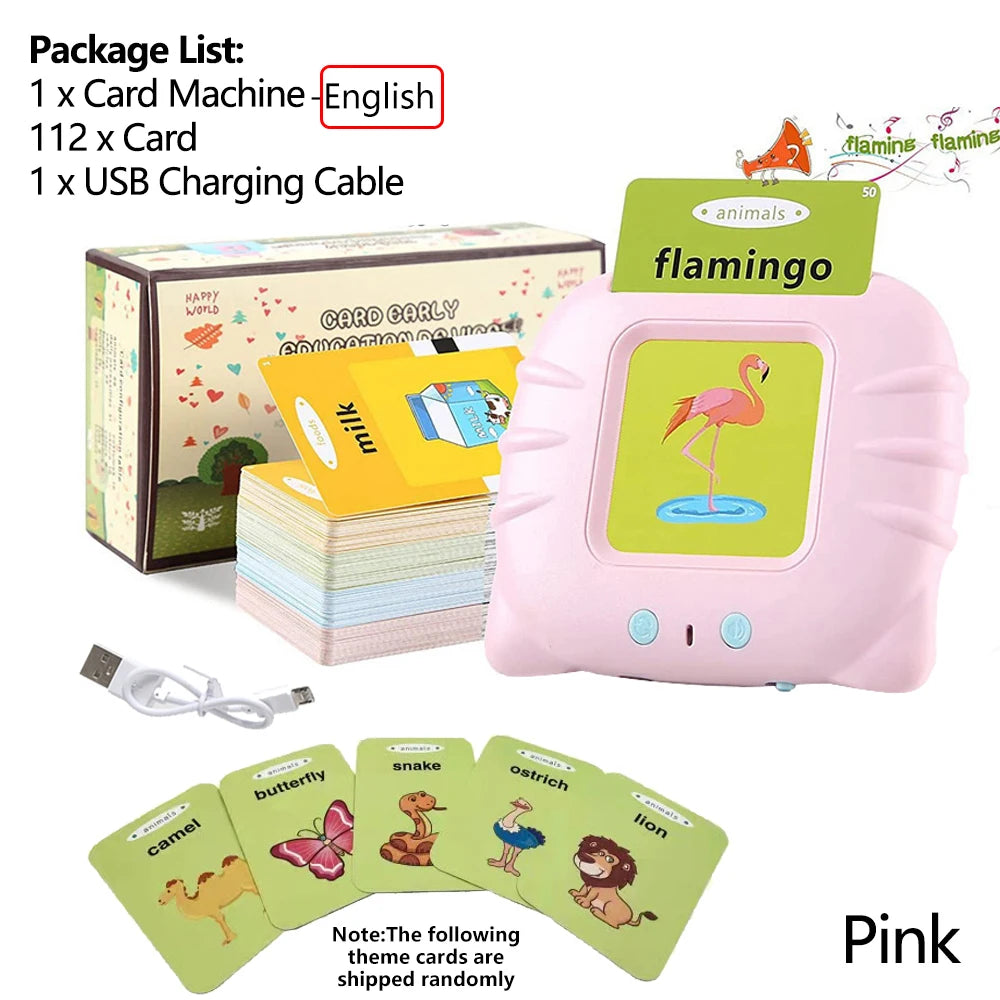 Early Education Flash Card Learning Toys Talking Flashcards for Kids Preschool English Electronic Audio Book Machine Gift