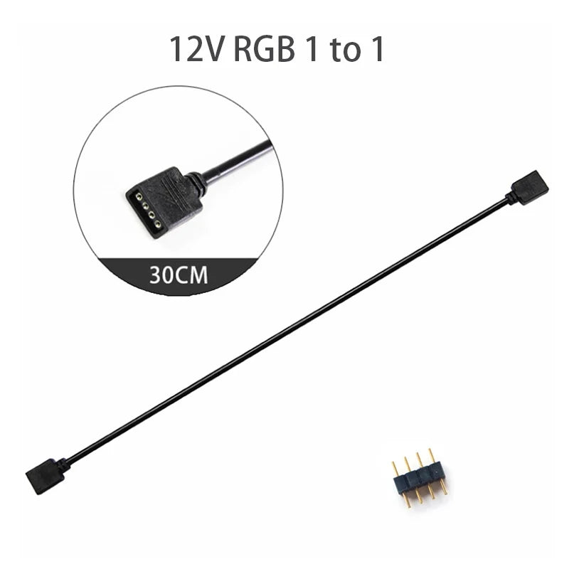Sync Motherboard Cable 4PIN 12V RGB 3PIN 5V ARGB 1 to 2/1 to 3/1 to 4/1to 5 Extension line