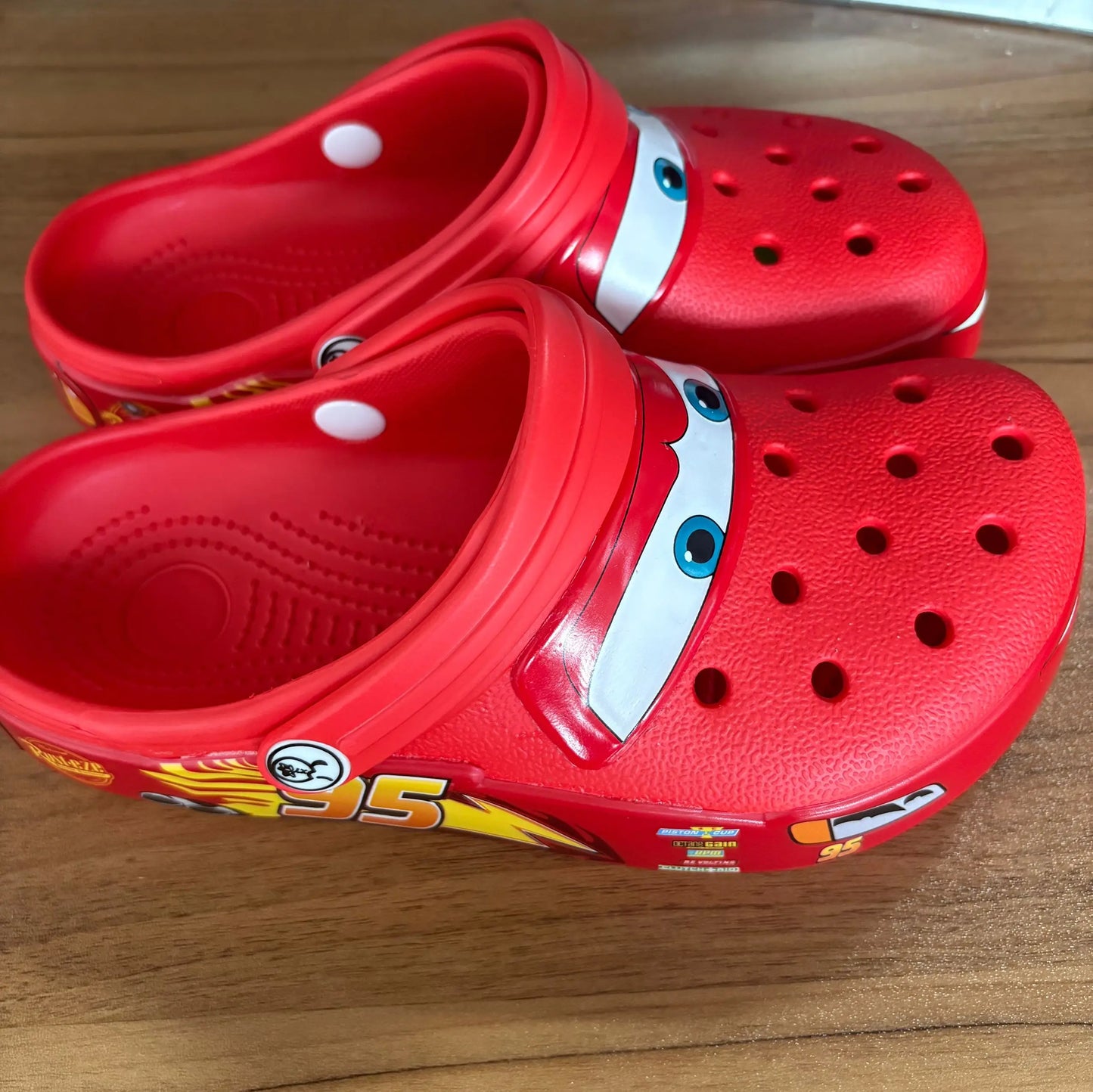 2026 Mcqueen Cartoon Slippers - Waterproof Eva Outdoor Sandals With Breathable Holes, Adult Casual Beach Shoes