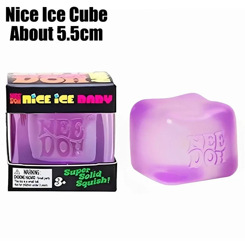 Needoh Nice Berg Giant Sensory Cube Maltose Toy 4 Pack Mini Baby Teenie Cube Squeeze Slow Rebound Stress Reliever Sensory Play