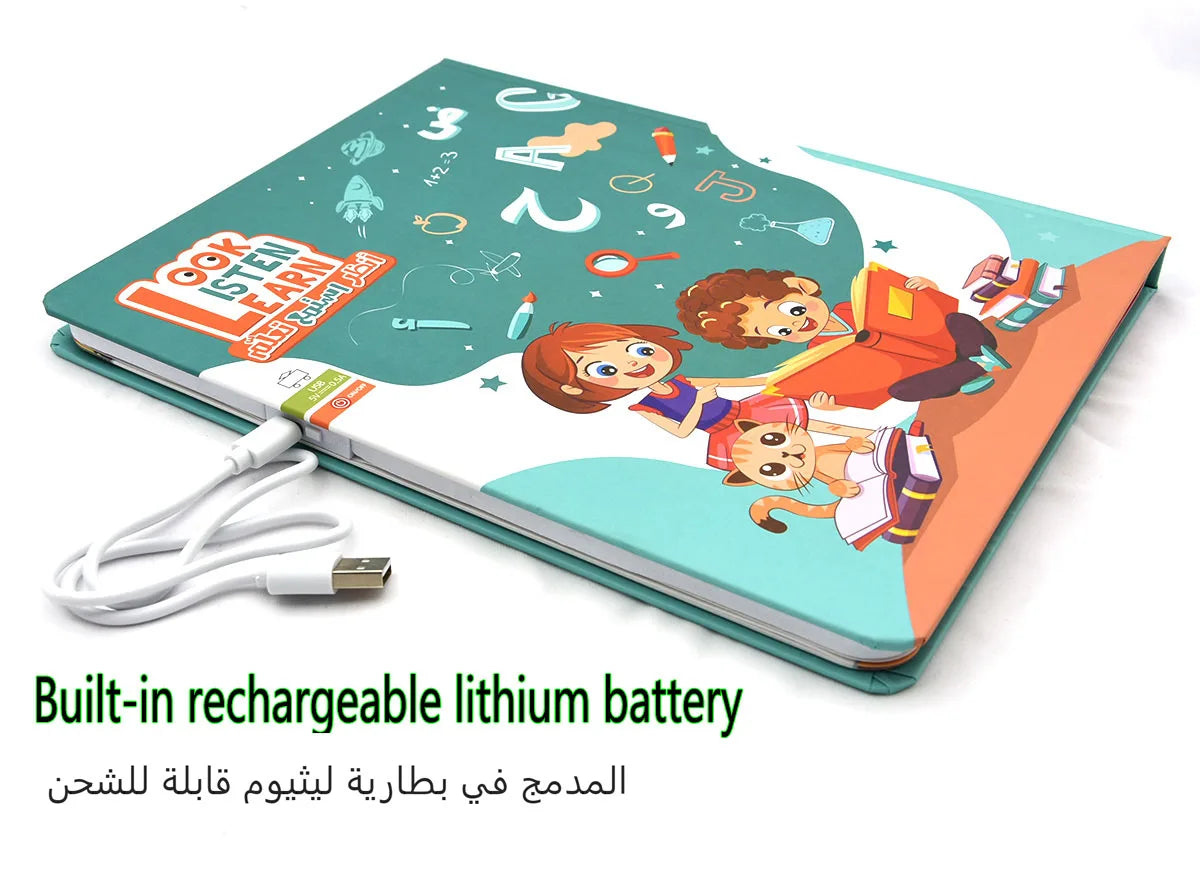 Arabic English Language Reading Book Learning E-book for Children Interactive Voice Reading Early Educational Study Toys Gifts