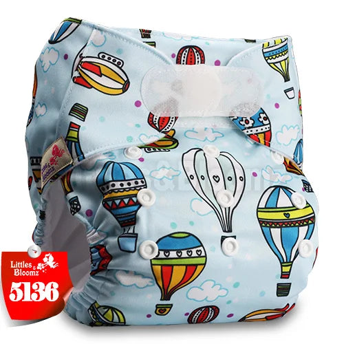 [Littles&Bloomz] Baby Washable Reusable Real Cloth STANDARD Hook-Loop Pocket Nappy Diaper Cover Wrap, suits Birth to Potty