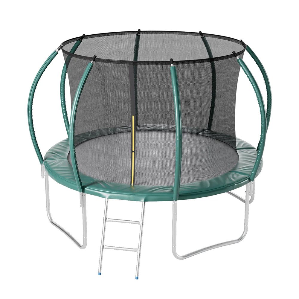 【Breeins】Outdoor Enclosure Trampoline with Ladder Exercise Workout Rebounder Sport Trampoline Handle Adults Jumping Training