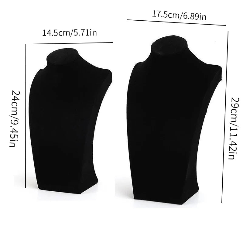 Mannequin Linen Velvet Necklace Pendant Chain Jewelry Bust Neck Display Stand Holder Mannequin  Necklace Pendant Window Display