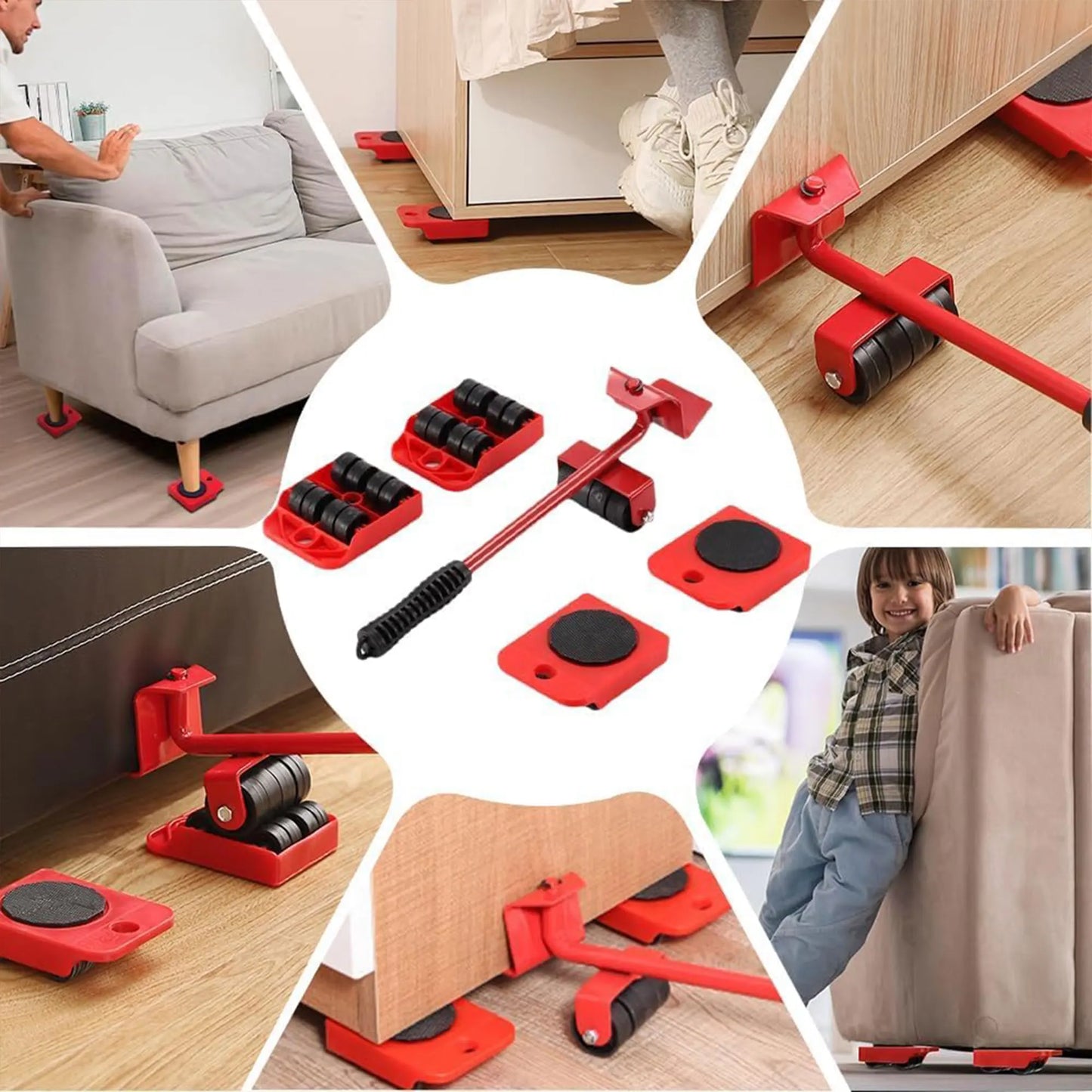 Furniture Lift Mover Tool Set Heavy Furniture Moving Sliders Appliance Rollers Heavy Duty Mover Dolly Sliders Tool  Lifter