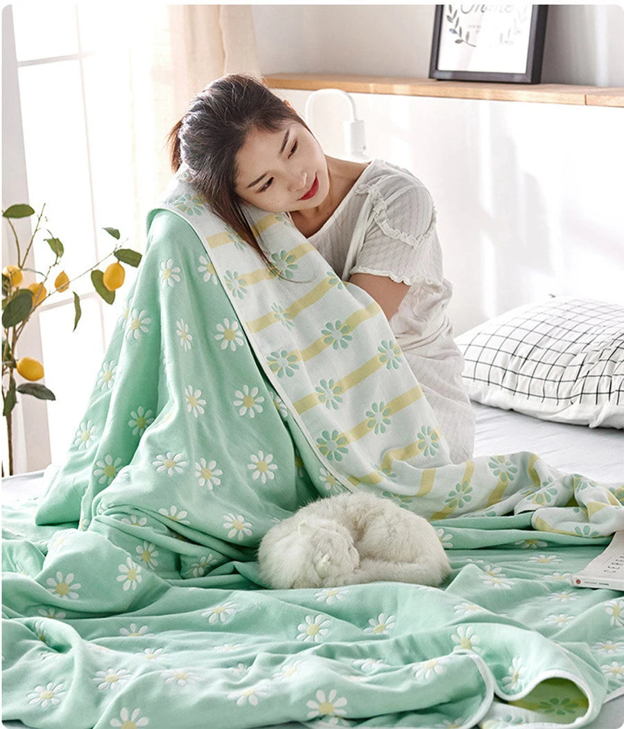 Chiffon towel, 6-layer cotton duvet, adult and children, double bed, air conditioner, fine duvet, extra large bedding
