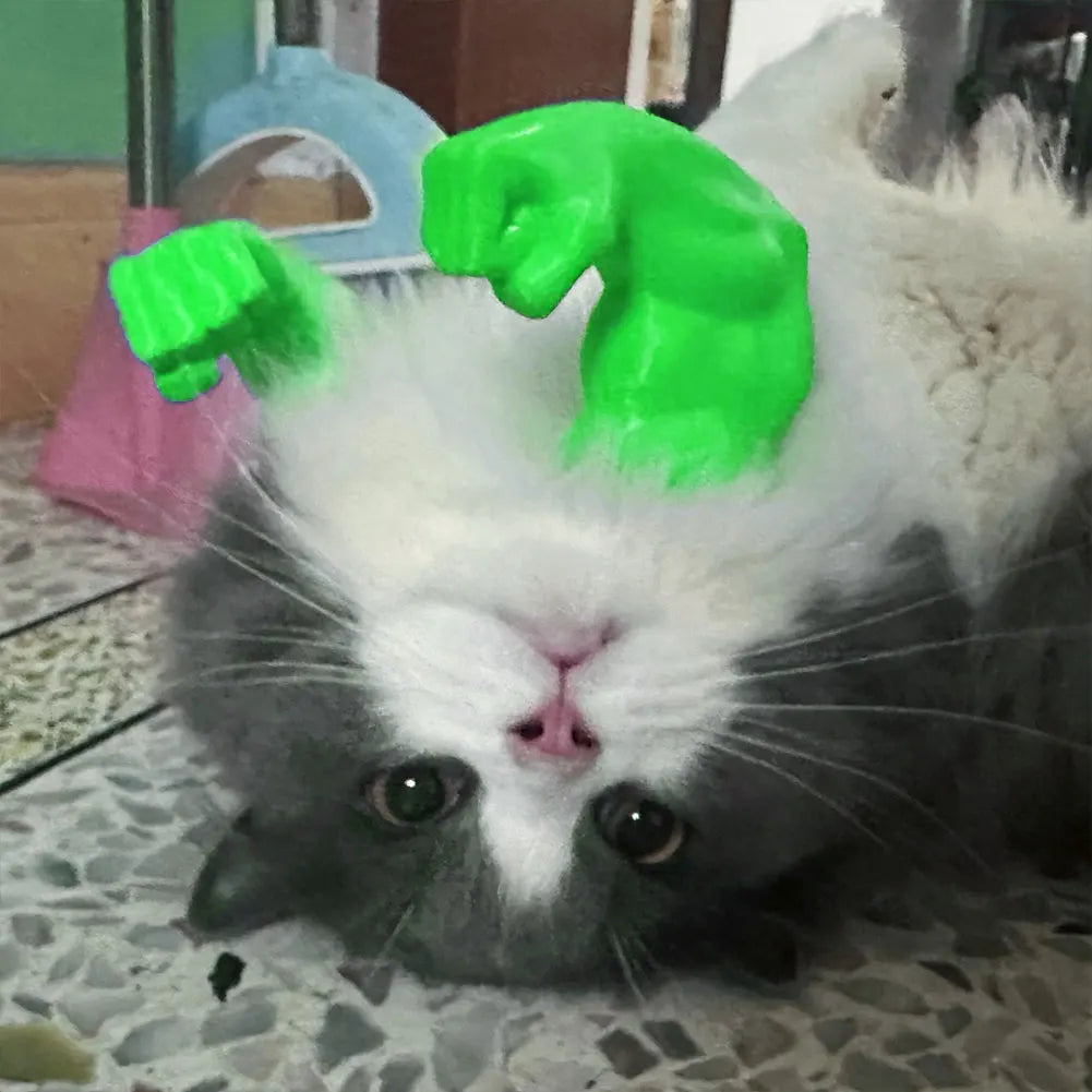 Cat Muscle Arms 3D Printed Cat Neck Arms with Muscles Superhero Cosplay for Party Halloween Birthday Costume Accessories