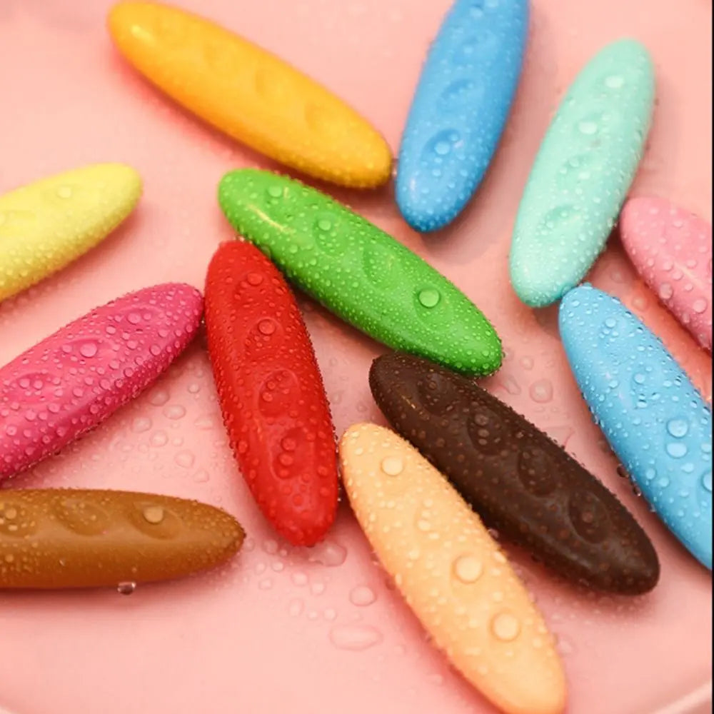 12/24/36 Colors Children Do Not Dirty Hands Plastic Crayon Set Creative Painting Tools Peanut Shaped Washable Erasable