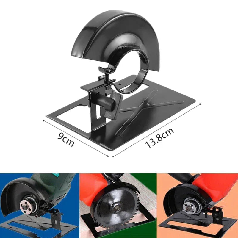 4 Inch Angle Grinder Safety Protective Cover Safety Covers+ Angle Grinder Base Holder Bracket Set for DIY Woodwoking Tools