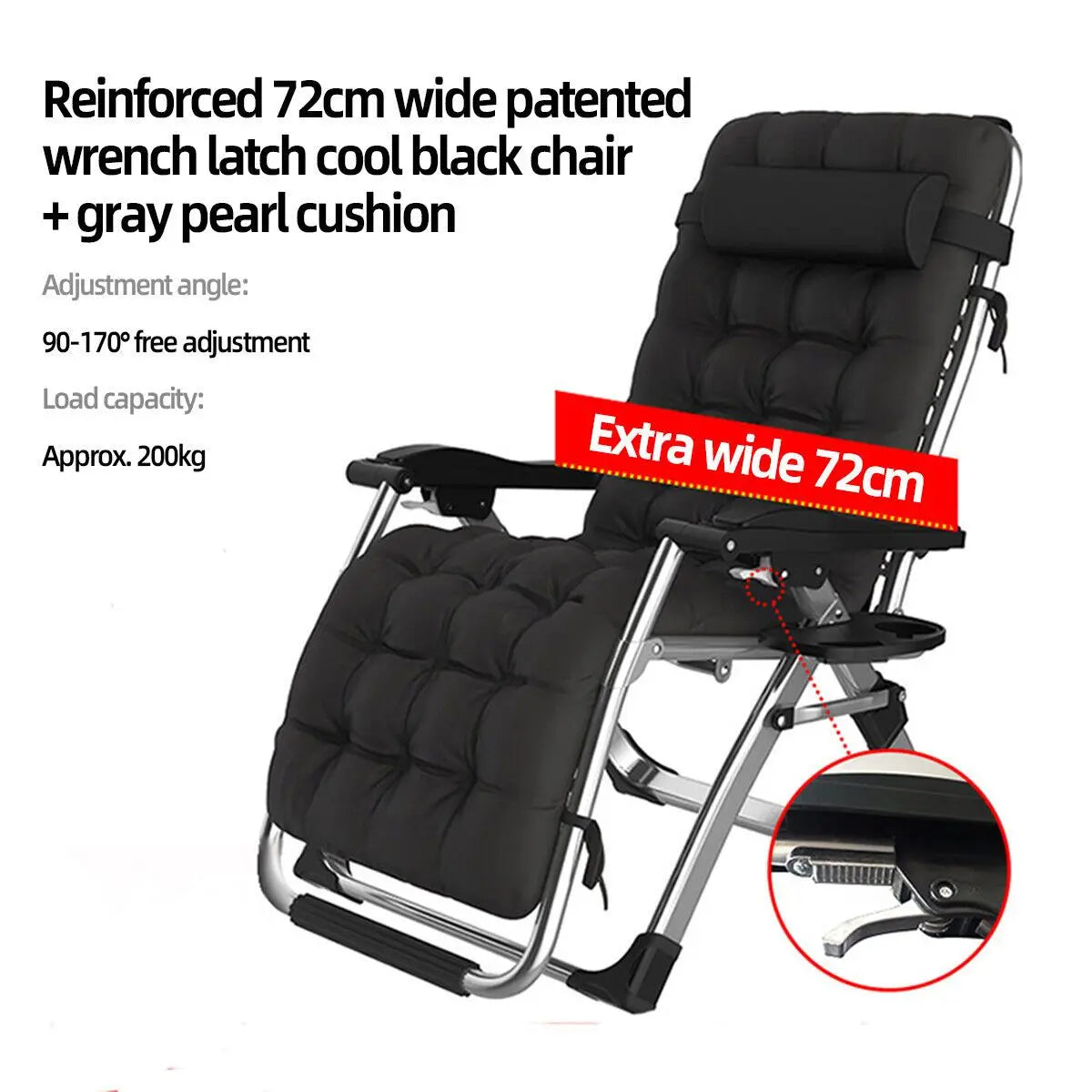 Zero Gravity Chair Reclining Sun Lounger Outdoor Garden Folding Adjustable