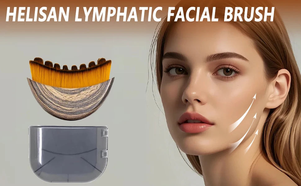 New Lymphatic Contour Face Brush for Lymphatic Drainage Massage Ergonomically Designed to Fit Skin Precisely