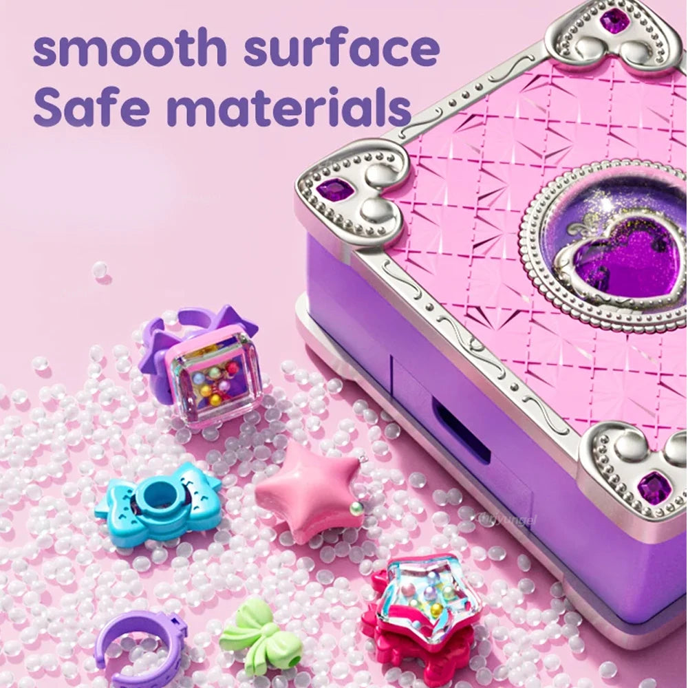 Magic Jewelry Making Kit 3D Magic DIY Jewel Rings Keychain Creative Handmade Craft Box Set for Girls Xmas Birthday Gifts