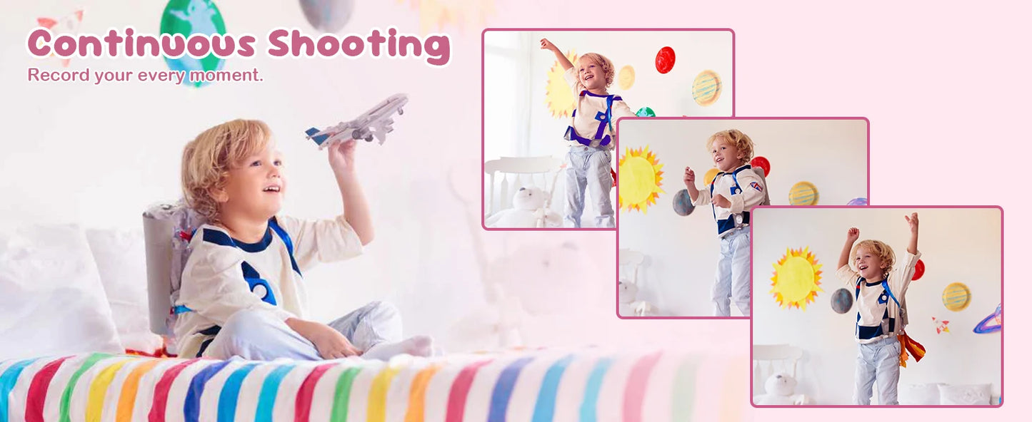 16X 48MP Kids Photography Camera Front Rear Dual Lens Boys Girls Digital Video Recorder Selfie Beginner Camera For Children
