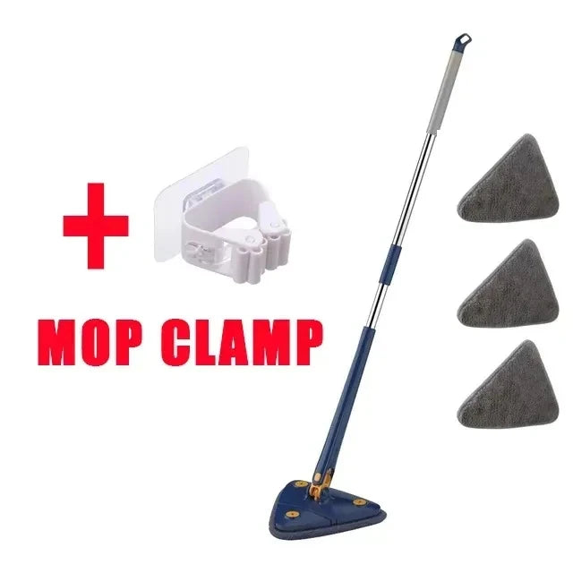 360 New Triangle Mop Rotatable Extendable Adjustable 110 Cm Cleaning Mop For Tub Tile Floor Wall Cleaning Mop Deep Cleaning Mop