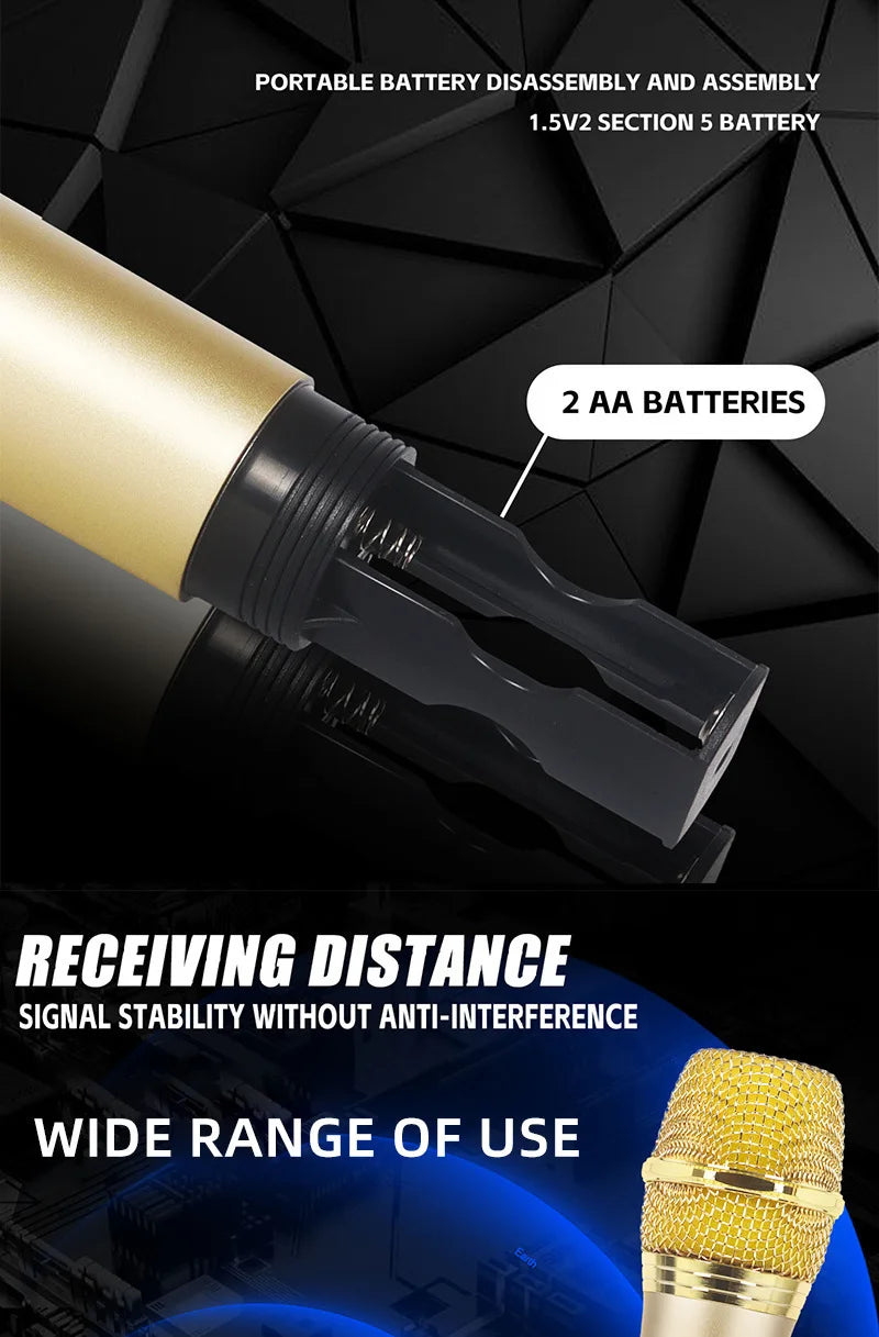 Lenovo Wireless Microphone 2.4G UHF Fixed Frequency 2 Channels Handheld Micphone For Live Party Karaoke Professional Meeting