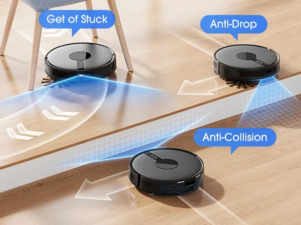 Lubluelu 6500Pa Sweeping Robot Vacuum Cleaner with Mapping Self Collection Dust App Control Dragging Cleaning Sweep Floor for Home Office