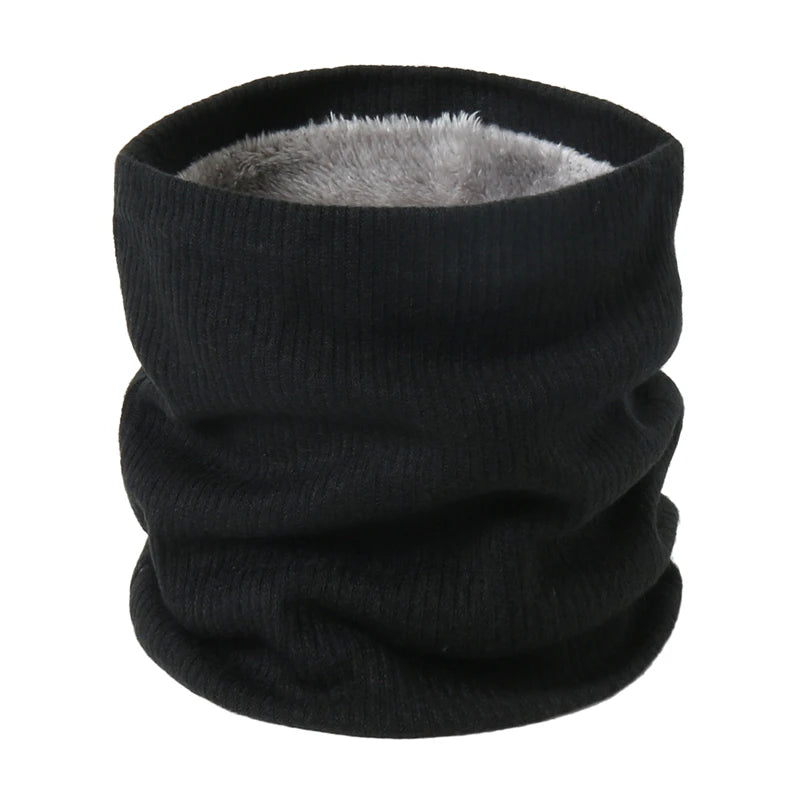 Solid Thick Warm Ring Scarf Fashion Winter Striped Warm Women Men Outdoor Full Mask Scarves With Plush Snood Unisex Muffler