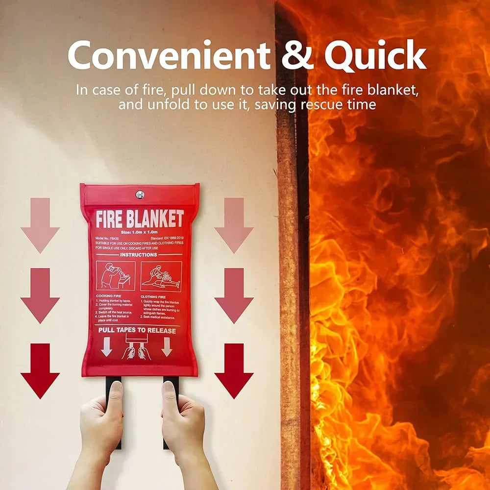 Fire Blanket Fiberglass Fire Emergency Blanket Suppression Blanket Flame Retardant Blanket Emergency Survival Safety Cover
