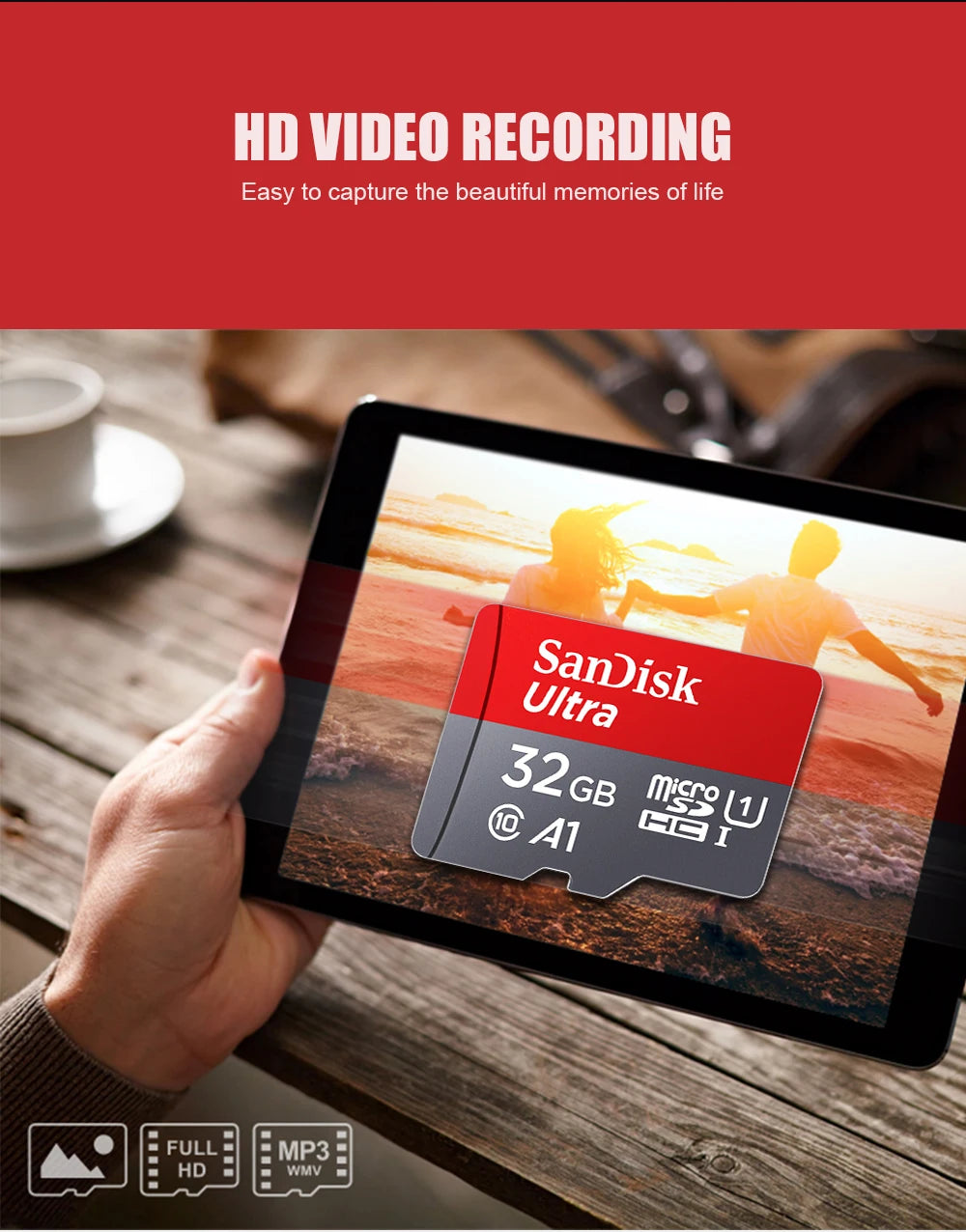 100% Original SanDisk Micro tf SD Card Class 10 TF Card 32GB 64GB 128GB Memory Card for Phone Tablet Flash Card