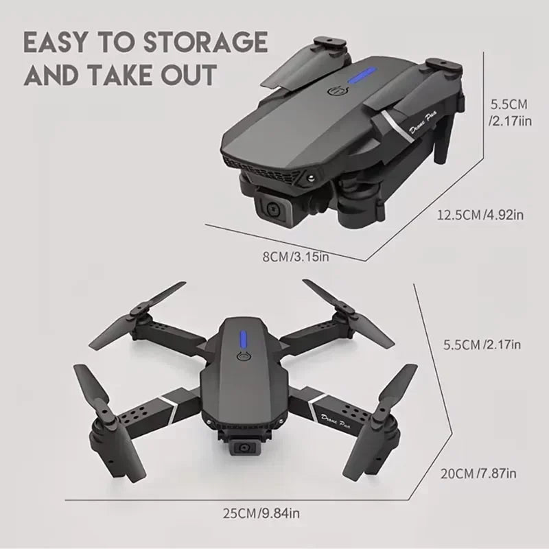 E88 Pro WIFI FPV Drone Wide Angle HD 4K 1080P Camera Height Hold RC Foldable Quadcopter Dron Helicopter Toy Christmas Boy's Gift