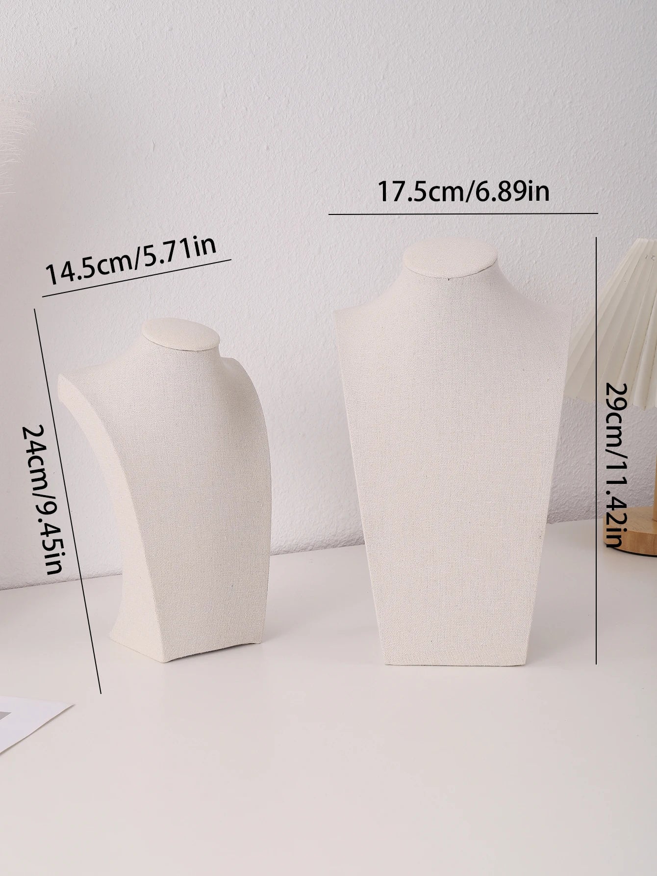 Mannequin Linen Velvet Necklace Pendant Chain Jewelry Bust Neck Display Stand Holder Mannequin  Necklace Pendant Window Display