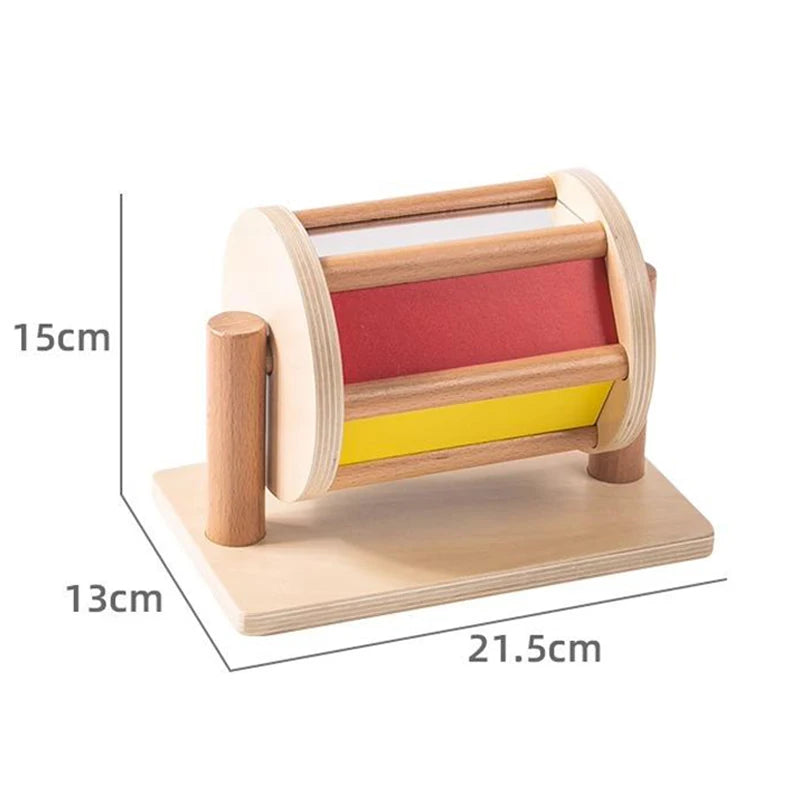 Montessori teaching AIDS,spning drum rotating rainbow, baby intelligence, baby children's toys, early education Montessori toy