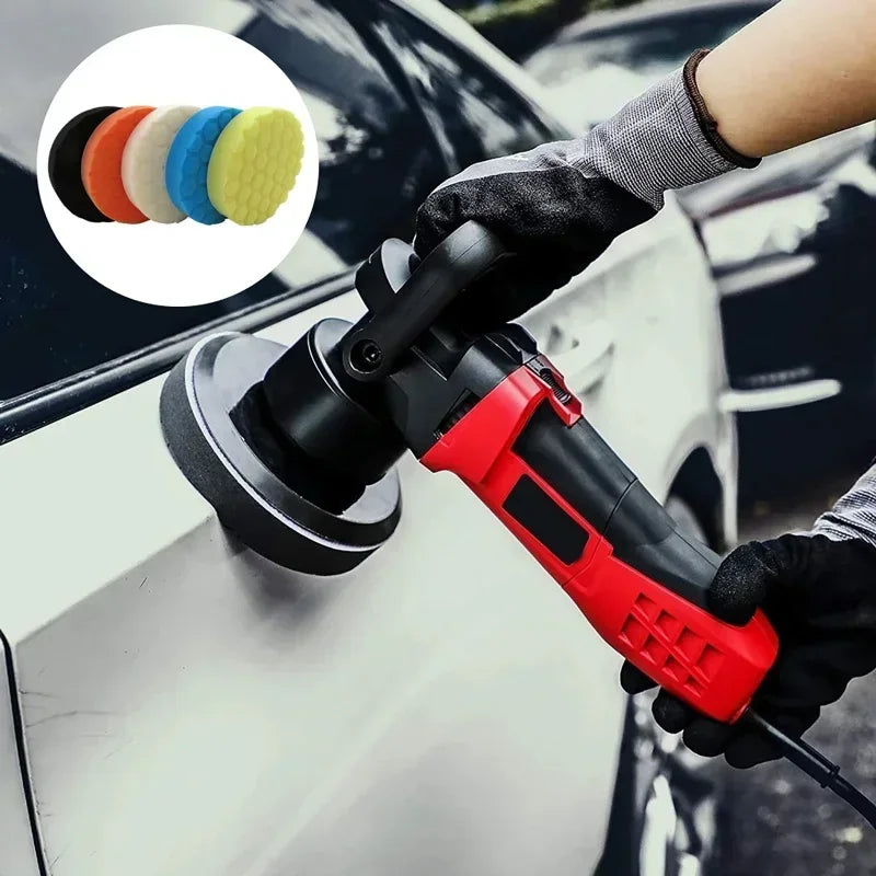 5PCS auto detailing pads polishing wheel for drill buffing kit 5/6/7 inch self adhesive polishing pad car wax applicator discs