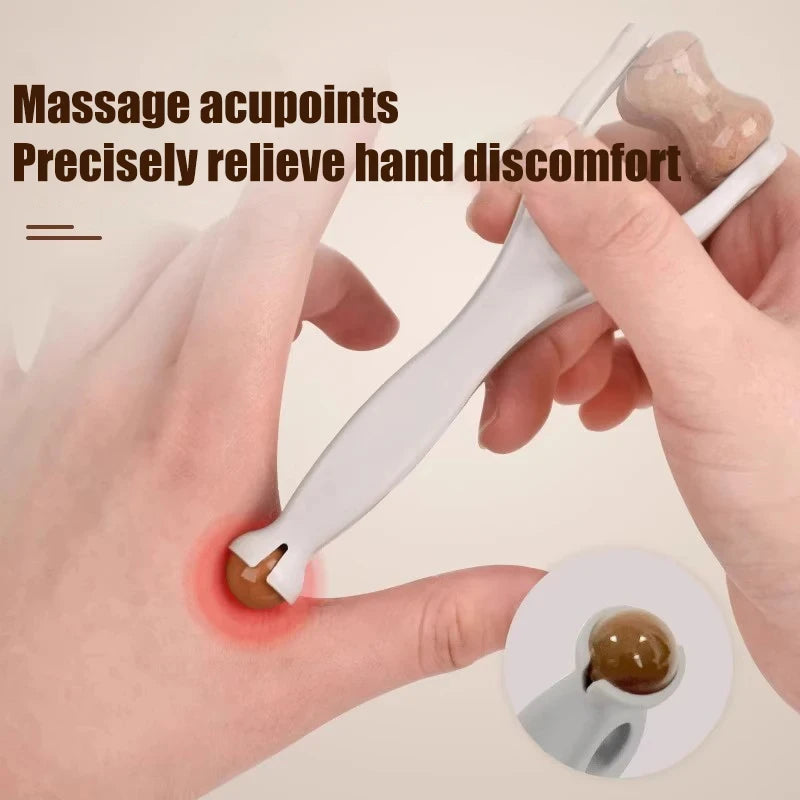 1/2pcs Solid Wood Finger Massage Roller with 360° Rollers Clip Design Finger Massager Acupressure Stick for Hand Meridian Relief
