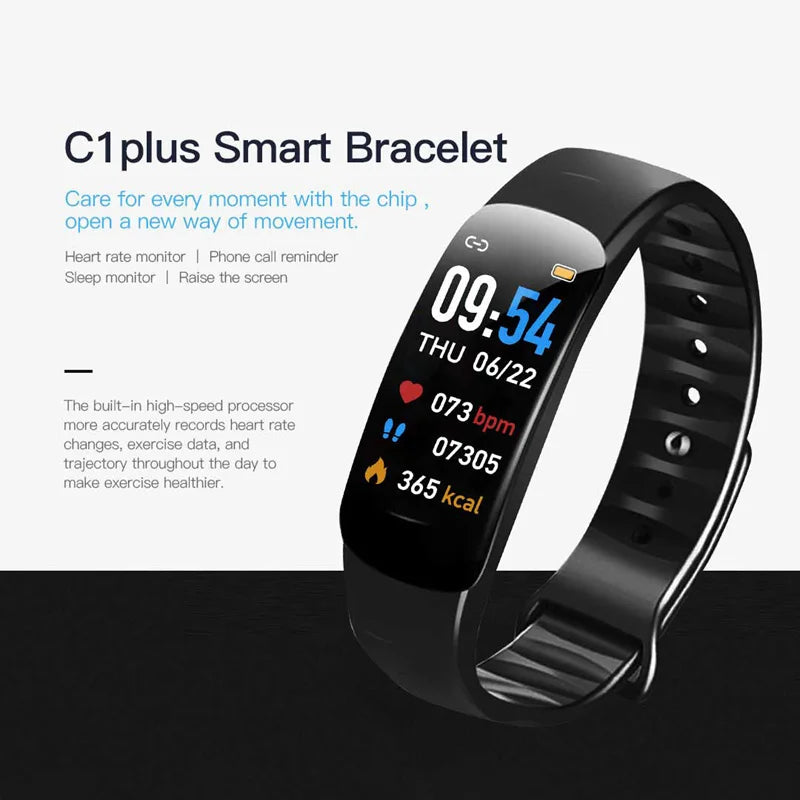 Lenovo C1 Plus Smart Watch Bluetooth Step Counting Sports Bracelet Fitness Tracker Heart Rate Blood Pressure Sleep Men Women