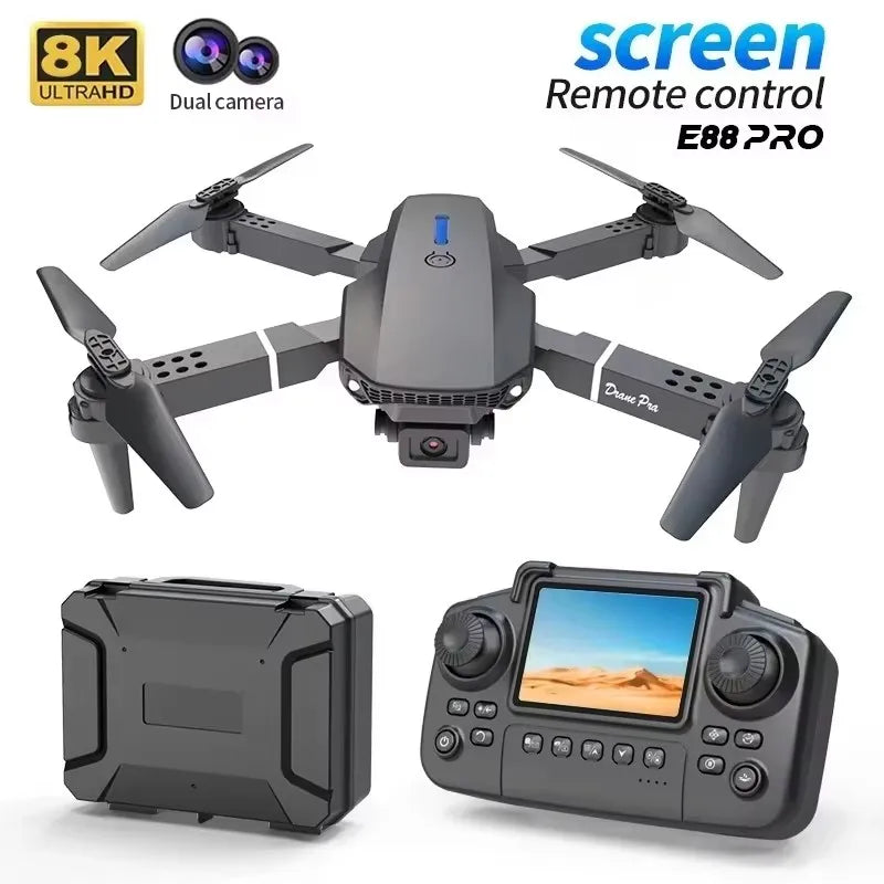 Kid Professional E88 Air Screen Control Drone Wide RC Dron HD 4K Camera Foldable Helicopter Aircraft Quadcopter Drone Gift Toys