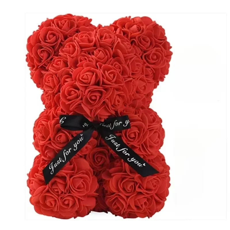 2026 Artificial Flower Eternal Rose Teddy Bear for 520 Mom Father's Day Birthday Valentine's Day Anniversary Gifts & Decorations