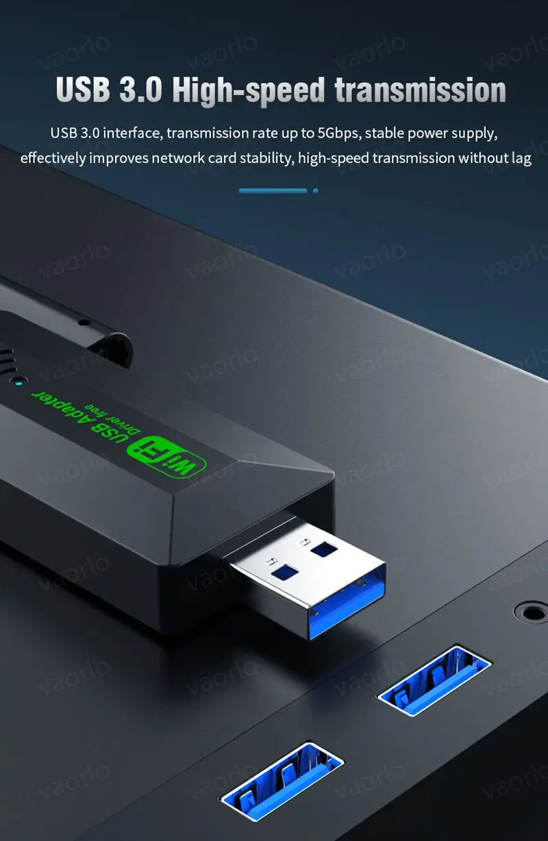 1200Mbps WiFi USB Adapter Dual Band 2.4G+5Ghz Wi-Fi Dongle 4 Antenna 802.11AC USB3.0 High-Speed Wireless Card Receiver PC/Laptop