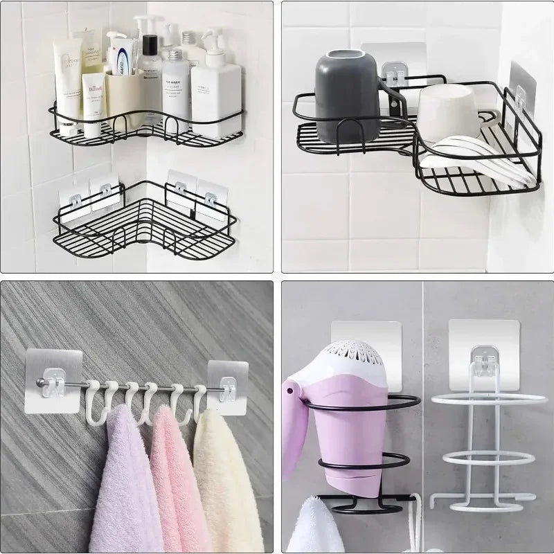 50-10Pcs Transparent Self-Adhesive Hooks Home Organization Storage Hook Waterproof Traceless Hanging Hook Kitchen Bathroom Hooks
