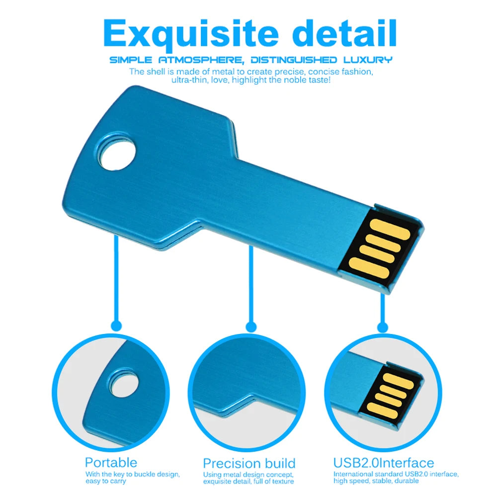 Colorful Key Usb Flash Drive 2.0 128GB Pendrive 4GB 8GB 16GB 32GB Engrave Gifts Memory Stick for Business(over 10pcs Free Logo)