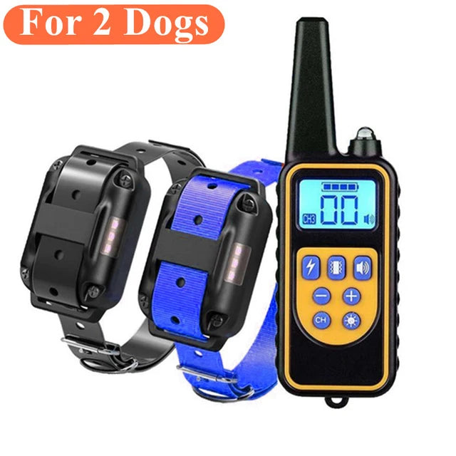 800m Electric Dog Training Collar Waterproof Pet Remote Control Rechargeable training dog collar with Shock Vibration Sound