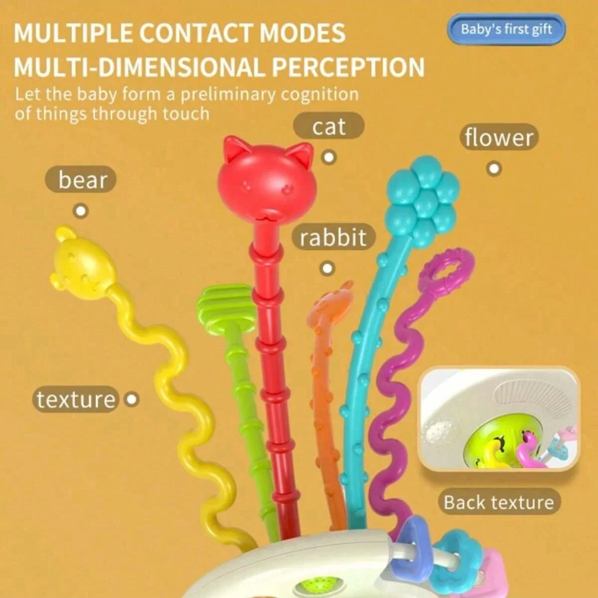 Activity Development Pull String Toys Silicone Teething Rattle Educational Learning Toy Baby Sensory Montessori Toys gift