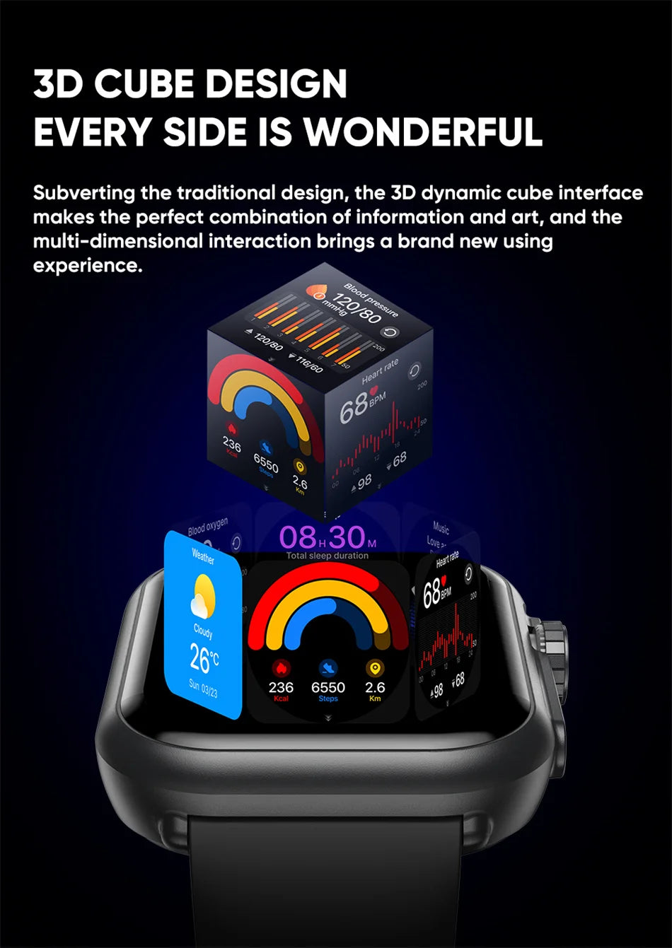 Watch Ultra K62 Men Women 1000mAh AMOLED 100+Sport Heart Rate HD Bluetooth Call GPS Track Waterproof Smart Watch For iOS Android