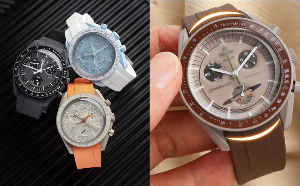 Band for Omega X Swatch Moonswatch Speedmaster 20mm 22mm Universal Curved end No Gap Bracelet for Rolex SEIKO Band For Men Women