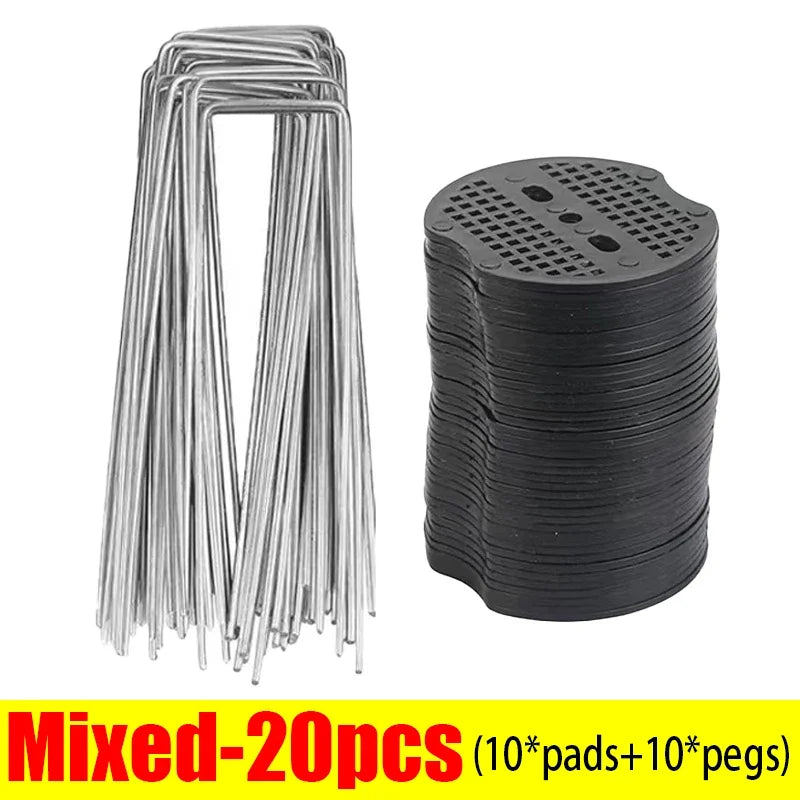 U-type Garden Staples Heavy-duty Fence Tubing Stakes Sod Pins Galvanized Landscape Spike for Holding Lawns Barrier Ground Nail