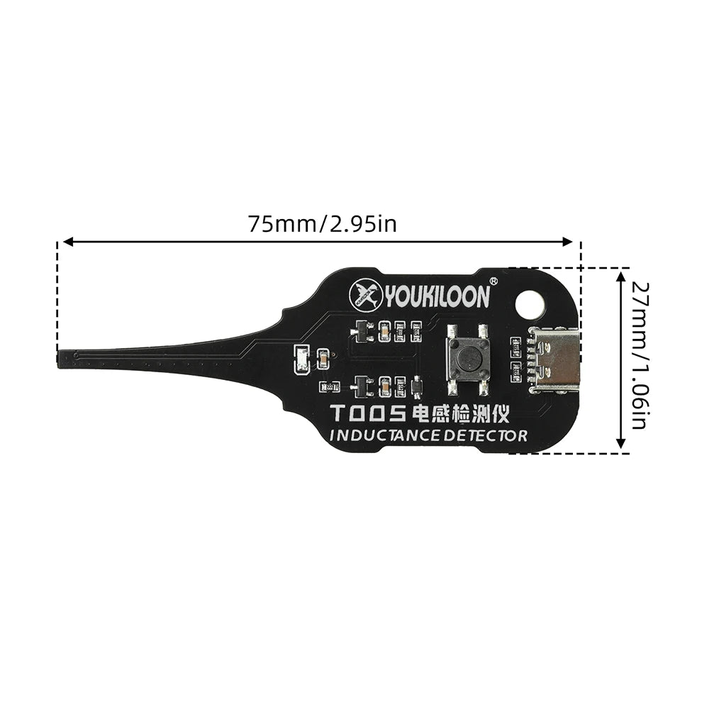 Type-C Inductance Tester Electromagnetic Non-Contact Fault Detection for Phones PCB Motherboard Repair Diagnostics Tool