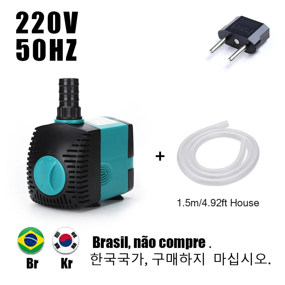 Ultra-Quiet 3/6/10/15/25/35/50/60W Submersible Water Fountain Pump Filter Fish Pond Aquarium Water Pump Tank Fountain