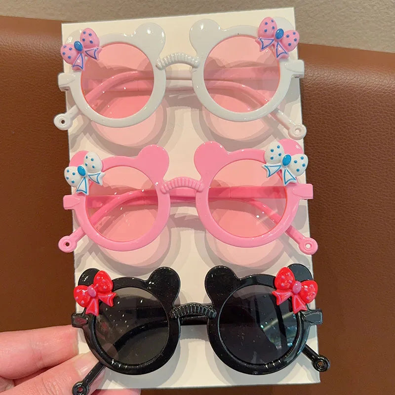 2/3Pcs Boy Girl Cute Bear Frame Bowknot Kids Children Fashion Glasses Eyewear