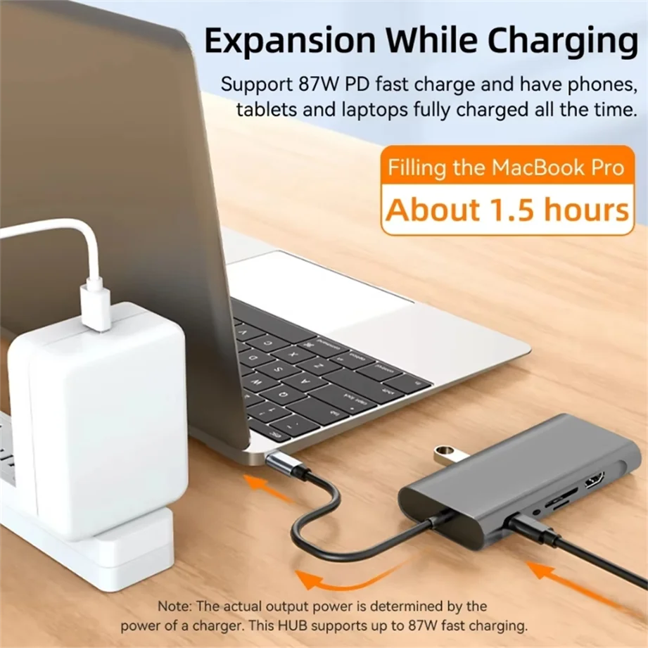 USB C HUB 4K 30Hz Type-C to HDMI-compatible USB 3.0 Adapter 11 in 1 Type C HUB Dock PD 87W USB C Splitter for MacBook Pro Air
