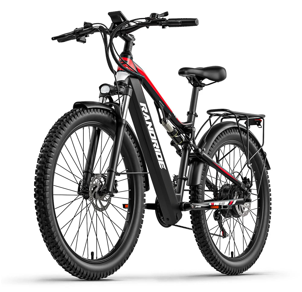 RANDRIDE Electric Bike YG90 48V 17Ah Battery 1000W Motor 27.5" Mountain Bicycle Full Suspension With Hydraulic Brake 21 Speeds