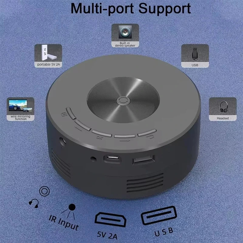 YT200 Projector Home Low Noise LCD Mini Portable Children's Wireless Mobile Phone Same Screen Projection Projector