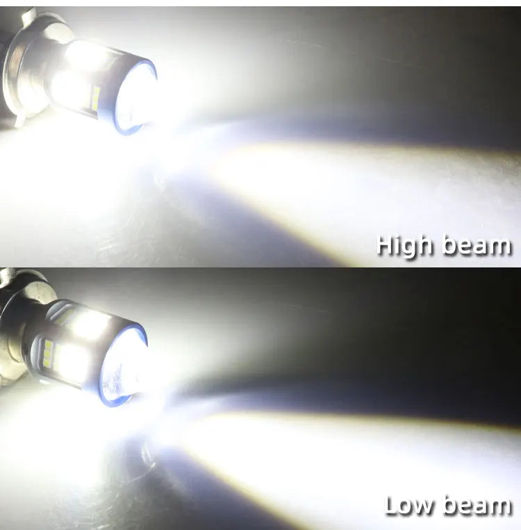 1pc H4 BA20D H6 LED Motorcycle Headlight CSP Dual Color White Yellow Hi Lo Beam Lens Fog Lamp for Motobike Scooter Running Light